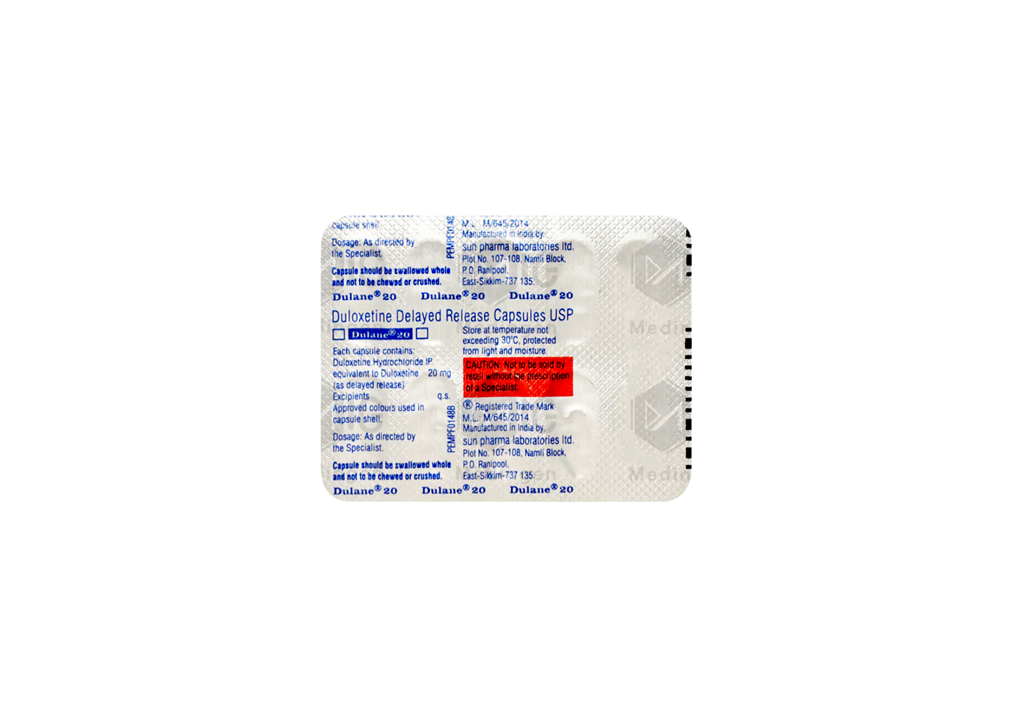 DULANE 20MG DR CAPSULES 